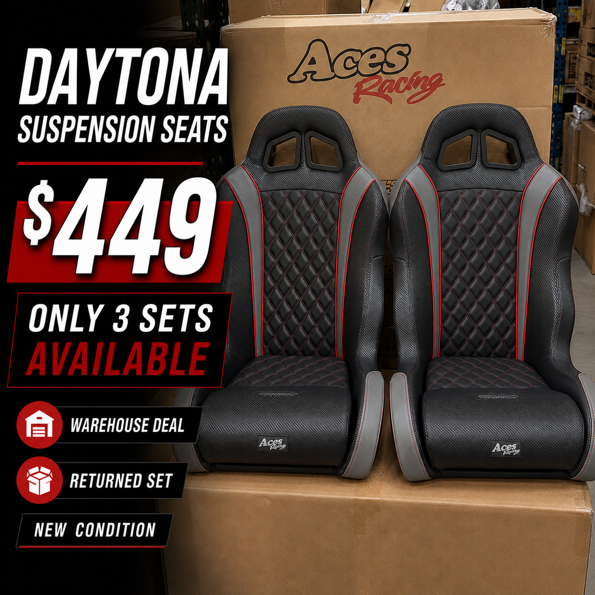 (Red) Daytona Suspension Seat WD-179