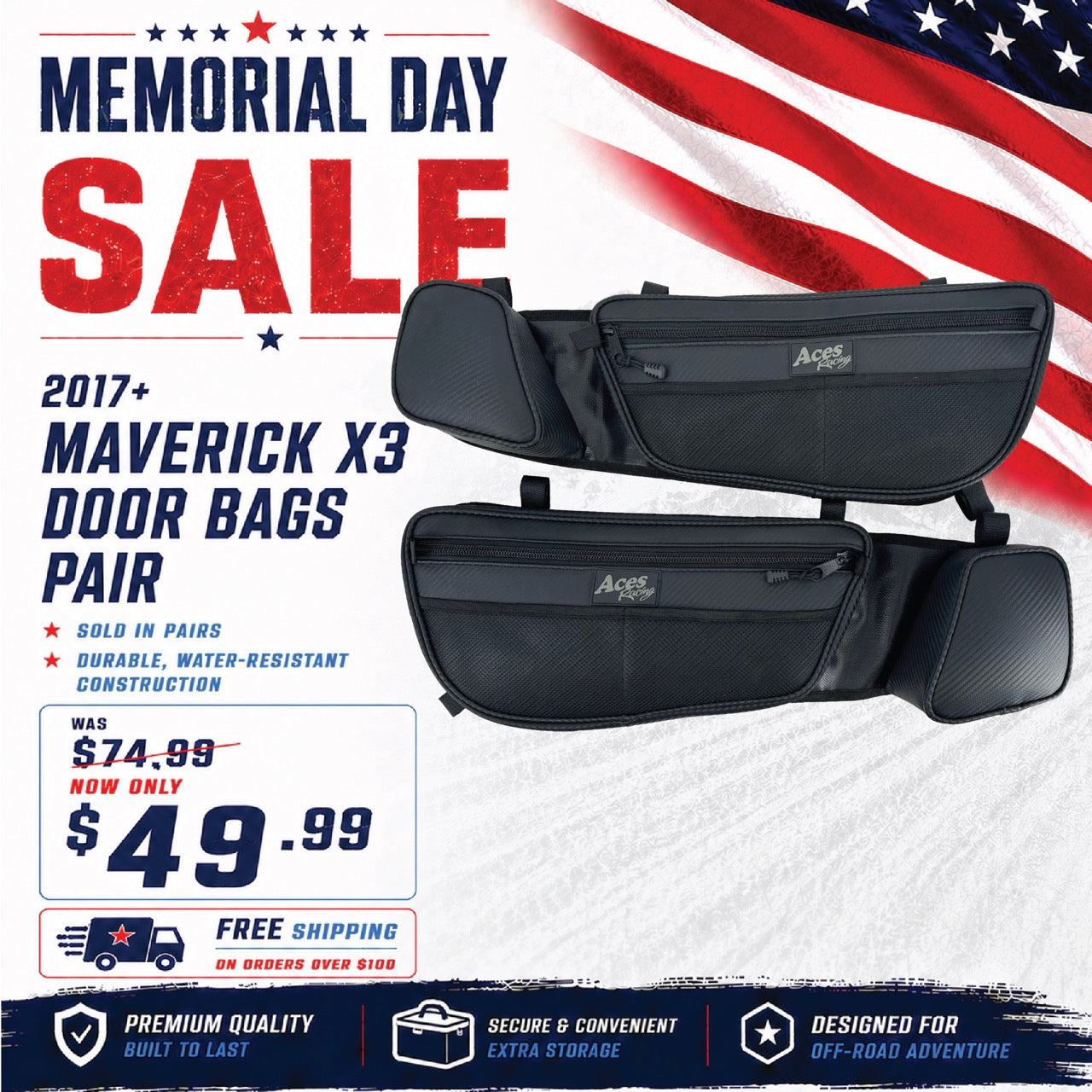 Canam X3 Door Bags (Pair) – Aces Racing