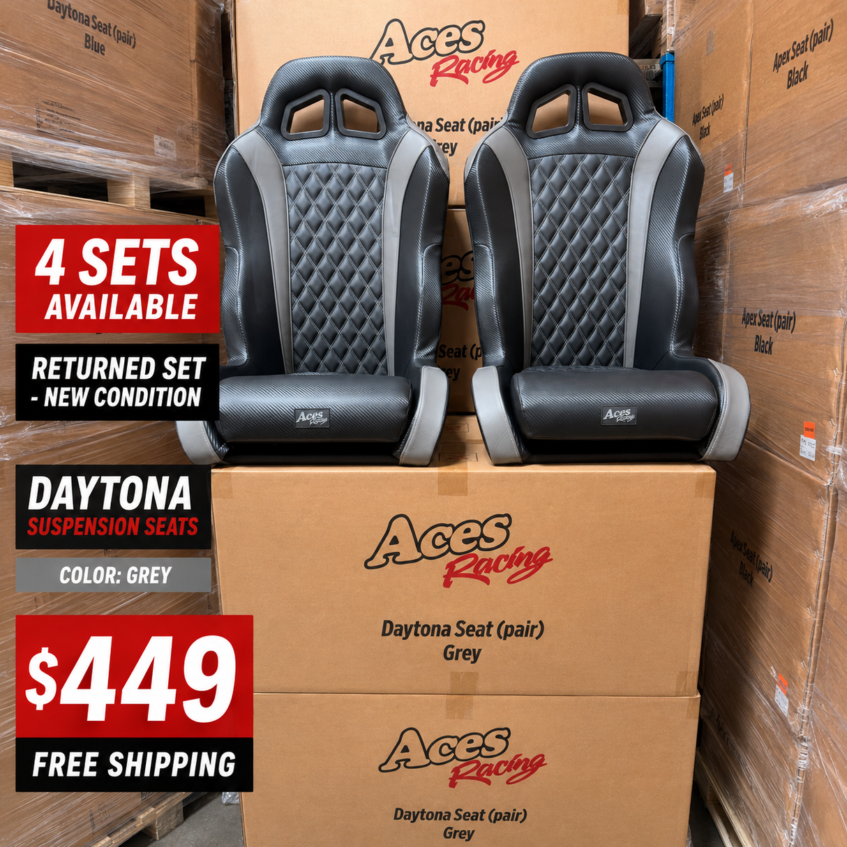 (Grey)  Daytona Suspension Seat WD-188