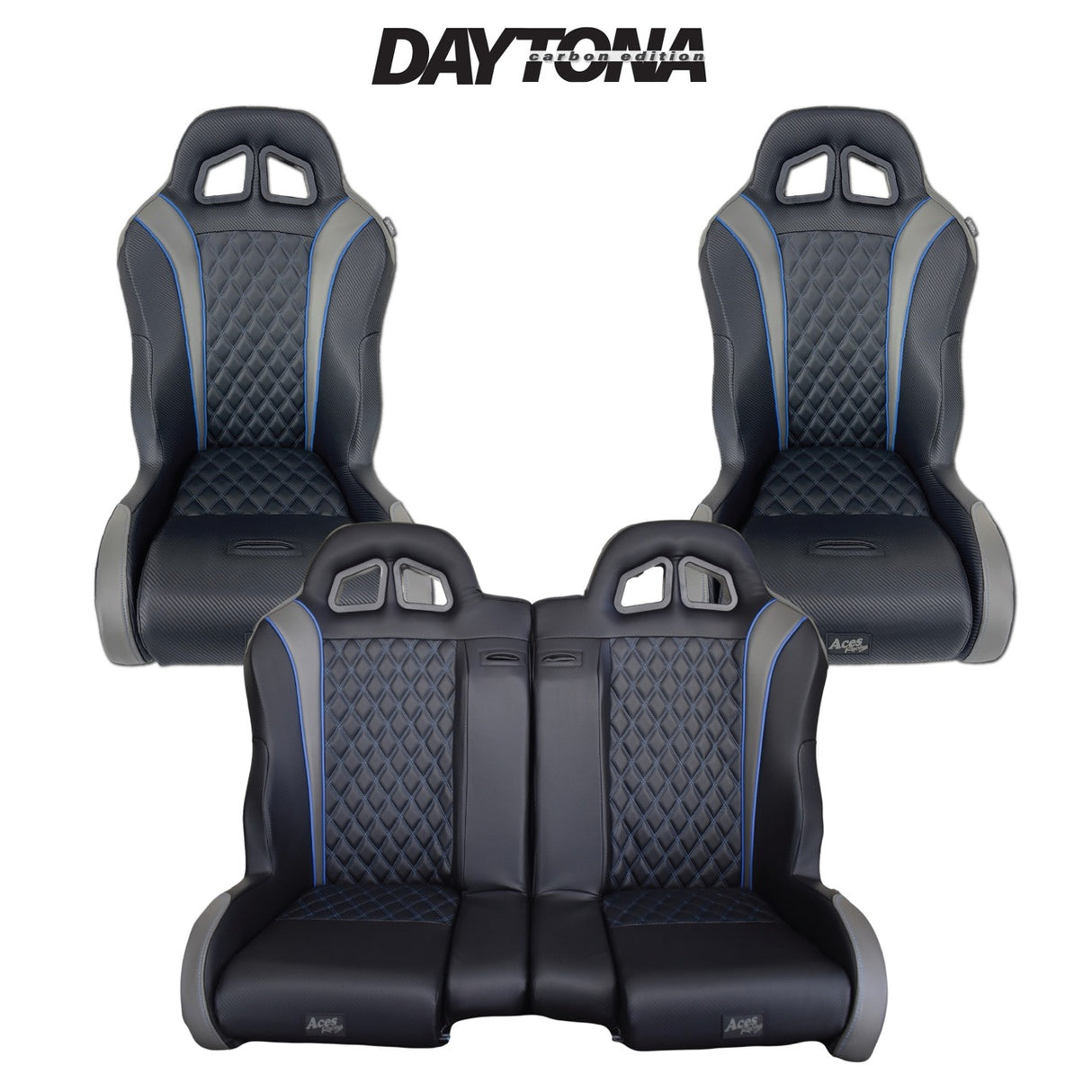 Carbon Edition Daytona Bench Seat Bundle (with Harnesses) RZR 1000/Turbo