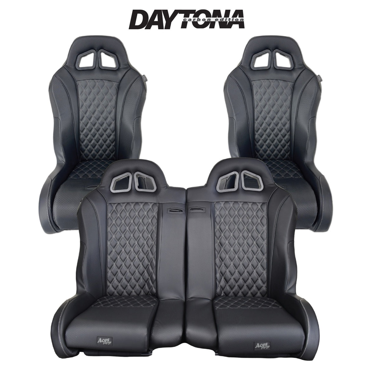 Carbon Edition Daytona Bench Seat Bundle (with Harnesses) RZR 1000/Turbo