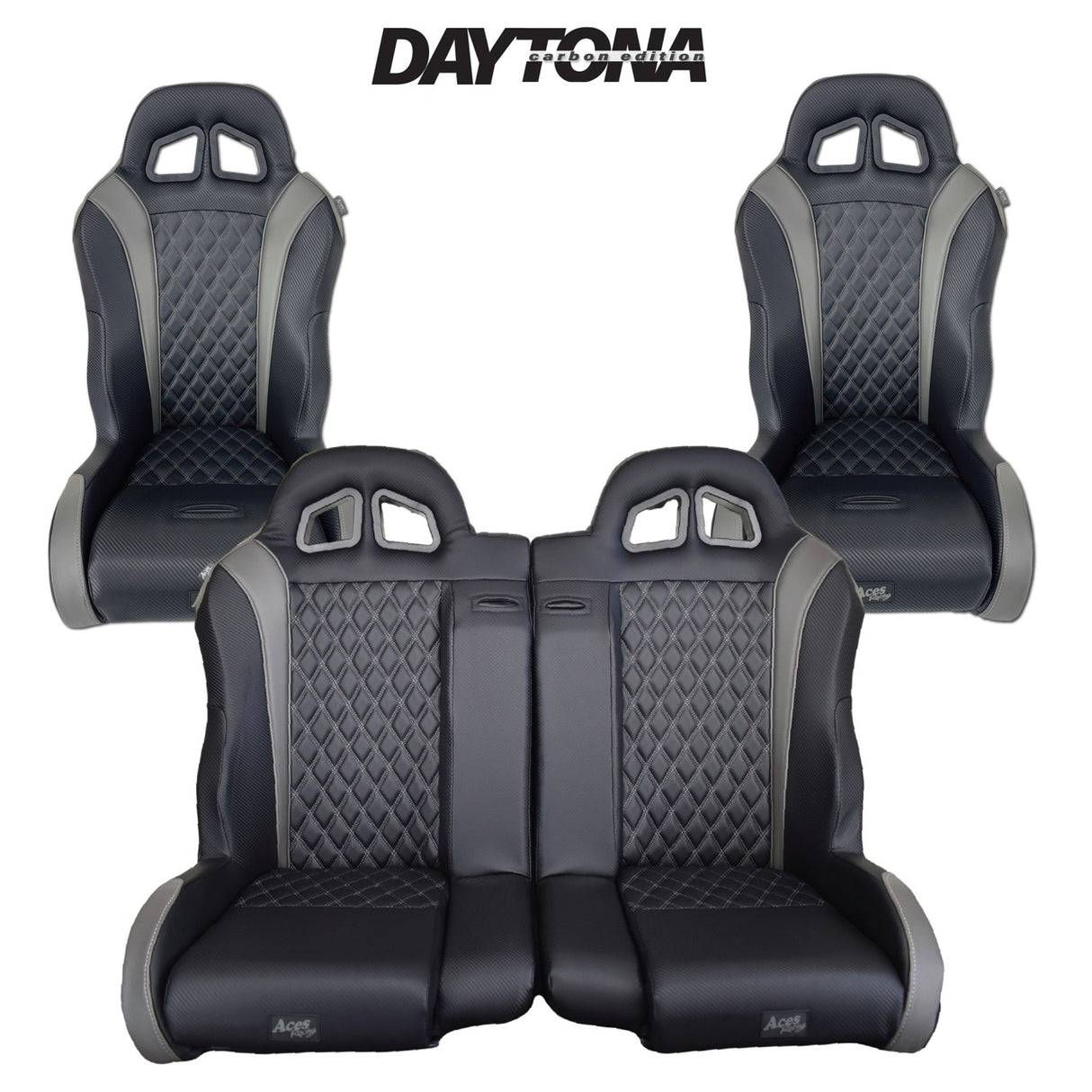 Carbon Edition Daytona Bench Seat Bundle (with Harnesses) RZR 1000/Turbo