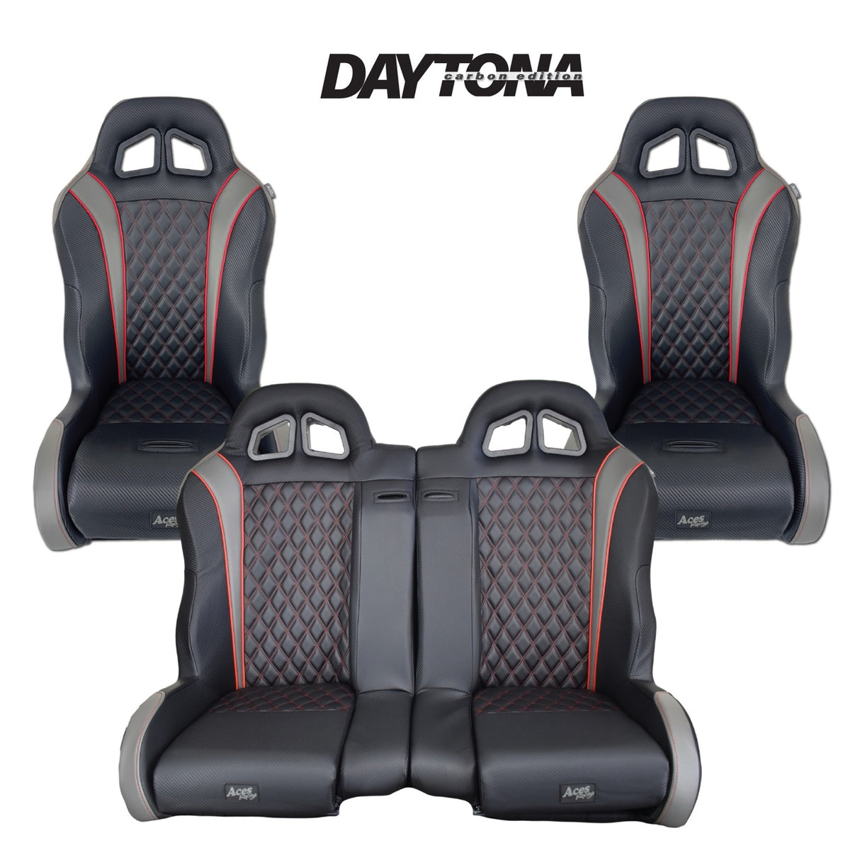 Carbon Edition Daytona Bench Seat Bundle (with Harnesses) RZR 1000/Turbo