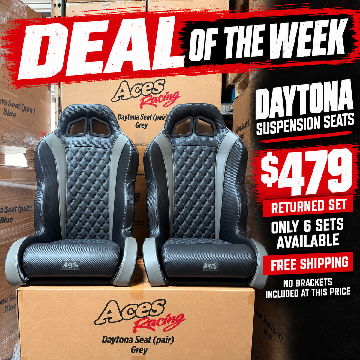 (Grey)  Daytona Suspension Seats WD-190
