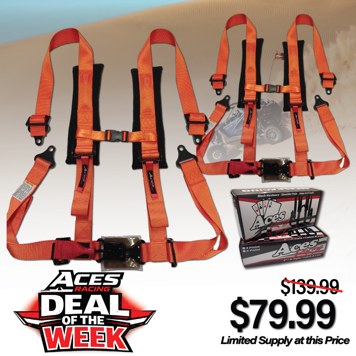 (Pair) 4 Point Harness - Latch and Link Style