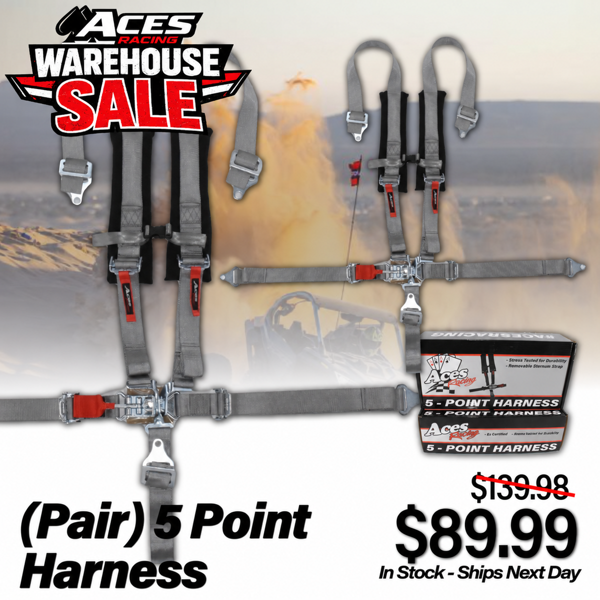 (Pair) 5 Point Harness - 2 Inch Webbing
