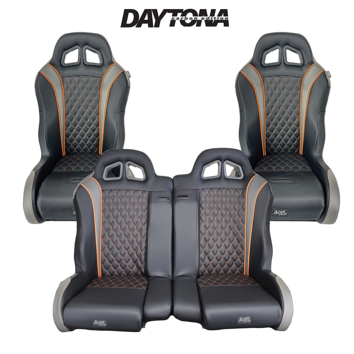 Carbon Edition Daytona Bench Seat Bundle (with Harnesses) RZR 1000/Turbo