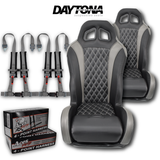 (Grey) Carbon Edition Daytona Seats (With Harnesses)