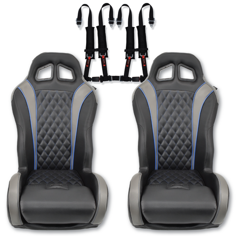 (Blue) Carbon Edition Daytona Seats (With Harnesses)