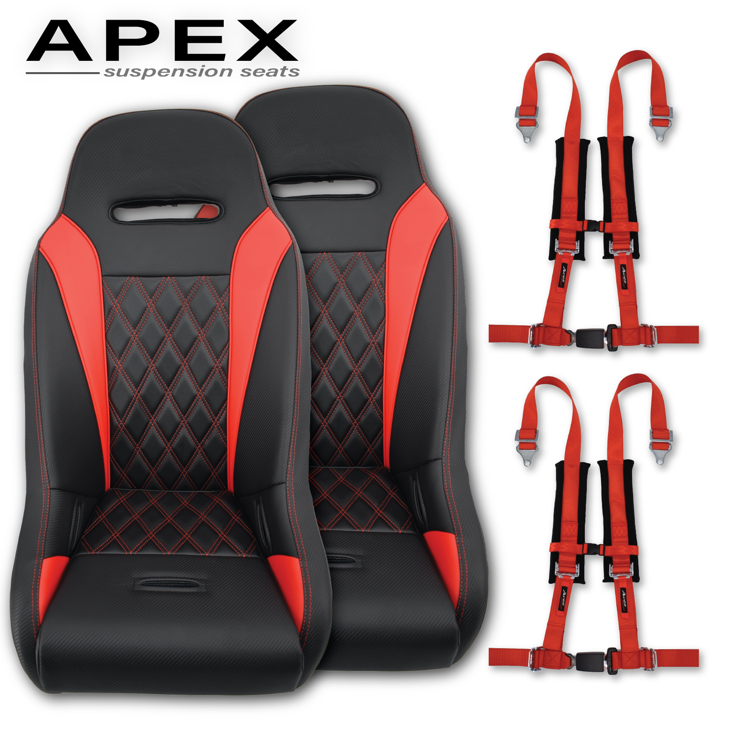 Red) Apex Suspension Seats (Harness Bundle) – Aces Racing