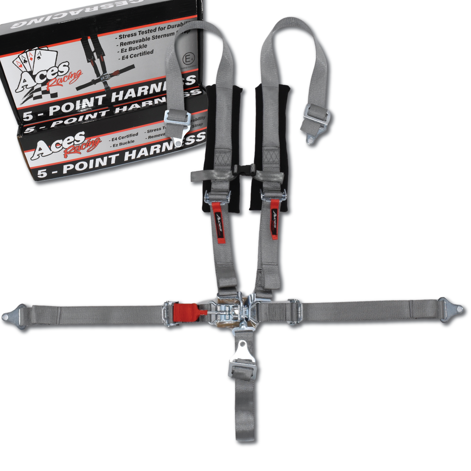 5 point harness silver grey